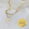 XCOAST Halskette - Double Layer, Kreuz, Edelstahl, Gold - Produktbild-Vorschau 1