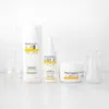 A product shot of Pharmaceris skincare products arranged on a white surface with laboratory glassware in the background. Produktbild-Vorschau