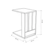 A line drawing of a modern side table with dimensions indicated. Produktbild-Vorschau