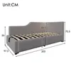 A diagram of a bed with dimensions indicated by measurement lines and numbers. Voir les images du produit