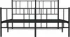 A black metal bed frame is shown from the front against a white background. Náhled obrázku produktu