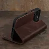 TORRO iPhone 15 Pro Leder-Wallet-Hülle – Dunkelbraun Produktbild-Vorschau 2
