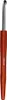 A close-up studio shot of a crochet hook with a wooden handle. Produktbild-Vorschau