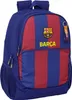 A blue and red striped backpack with the FC Barcelona logo and name. Voir les images du produit