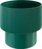 A green planter with a ribbed texture on the upper half and a smooth cylindrical base. Náhled obrázku produktu
