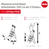 Ergonomický oceľový rebrík Hailo K75 ComfortLine 3 stupne Náhľad obrázku produktu 2