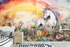 Muralo Selbstklebende Fototapete für Kinder EINHORN Blumen Produktbild-Vorschau 7