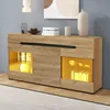 okwish LED Sideboard Schrank mit 3 Türen 3 Schubladen Produktbild-Vorschau 2