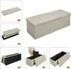 A collage of images showing the assembly and use of a storage ottoman. Náhľad obrázku produktu