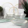 Piatto fondo in vetro con bordo dorato DATURA, 20 cm Anteprima dell’immagine prodotto 9