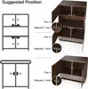 Diagrams showing the suggested placement of magnetic catches on cabinet doors. Produktbild-Vorschau