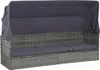 vidaXL Gartenbett mit Baldachin Grau 205×62 cm Poly Rattan Produktbild-Vorschau 7