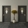 Relaxdays WC Schild, 4er Set, rund, Türschild zum Produktbild-Vorschau 1