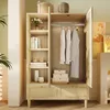 Abrihome Kleiderschrank mit 2 Türen und Rattan‑Flechten, Produktbild-Vorschau 3