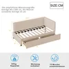 A diagram of a bed frame with dimensions and feature icons. Anteprima dell’immagine prodotto