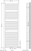 LuxeBath Badheizkörper Sahara 600x1800 mm Weiß gerade mit Produktbild-Vorschau 2