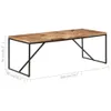 vidaXL Table de salle à manger 200x90x76 cm en bois massif Voir les images du produit 6