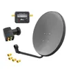 ARLI 60 cm HD Sat Anlage grau + Quad LNB + Satfinder + 4x Produktbild-Vorschau 1