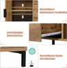 Collage of close-up product images showcasing features of a wooden cabinet with metal legs. Anteprima dell’immagine prodotto