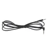 A black audio cable with two 3.5mm jack connectors, one straight and one angled, is laid out on a white background. Produktbild-Vorschau