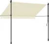 Zaťahovacia markíza krémová 250x150 cm látka a oceľ Náhľad obrázku produktu 4