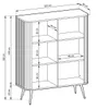 A diagram showing the dimensions of a piece of furniture. Produktbild-Vorschau