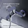 A close-up shot of a modern bathroom faucet mounted on a textured wall. Produktbild-Vorschau