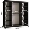 Zweitüriger Kleiderschrank 180 cm CASANDRA mit Spiegel - Produktbild-Vorschau 4