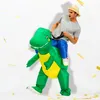 A person wearing an inflatable dinosaur costume, with confetti falling. Náhled obrázku produktu