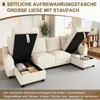 Modulares Chenille U-Form Sofa mit Stauraum, klappbarer Produktbild-Vorschau 3
