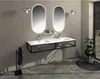 ARECA lavabo doppio in marmo fuso 161x51,5 cm, bianco Anteprima dell’immagine prodotto 3