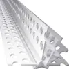 A close-up, angled view of a white PVC corner profile with circular perforations. Produktbild-Vorschau