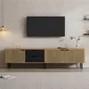 Merax TV Lowboard mit 3 Türen und 2 Schubladen, TV Schrank Produktbild-Vorschau 7