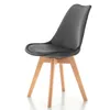 A single gray velvet chair with wooden legs is shown against a white background. Podgląd zdjęcia produktu
