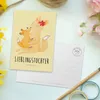 Mr. & Mrs. Panda Postkarte Fuchs Mama - Gelb Pastell - Produktbild-Vorschau 3