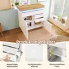 Commode Sweiko, buffet brillant avec 2 portes et 3 tiroirs, Voir les images du produit 8