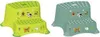 Two two-step stools for children, one green and one teal, with farm animal graphics. Produktbild-Vorschau