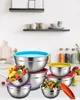7 Edelstahlschalen mit farbigen Deckeln, Salatschüssel, Produktbild-Vorschau 9