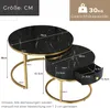 Merax 2er Set Couchtisch rund Beistelltisch mit Schublade Produktbild-Vorschau 7
