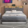 okwish Polsterbett 160×200 mit LED-Beleuchtung, USB & Produktbild-Vorschau 3