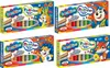 A collage of four boxes of Bambino Plastelina (modeling clay). Each box features a cartoon animal character and shows the clay sticks inside. Produktbild-Vorschau