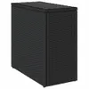 A black rattan side table with a glass top, shown from a three-quarter angle against a white background. Produktbild-Vorschau