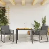 vidaXL Gartenstühle mit Kissen 2 Stk. Schwarz Poly Rattan Produktbild-Vorschau 3