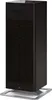 A black tower heater on a silver base. Náhled obrázku produktu