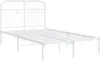 vidaXL Bettgestell mit Kopfteil Metall Weiß 120x190 cm Produktbild-Vorschau 3