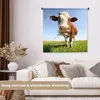 MuchoWow® Wandteppich Wandbehang Kuh - Tiere - Blumen - Produktbild-Vorschau 2