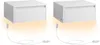 Two white floating nightstands with integrated lighting, shown against a white background. Produktbild-Vorschau