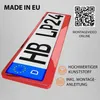 2 Kennzeichenhalter Rot - Chrom Kennzeichenhalterung Halter Produktbild-Vorschau 4