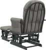 A grey fabric glider chair and ottoman set, viewed from the back. Produktbild-Vorschau