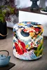 Excelsa Kimono velours et bois pouf de rangement 39x39x43 Voir les images du produit 2